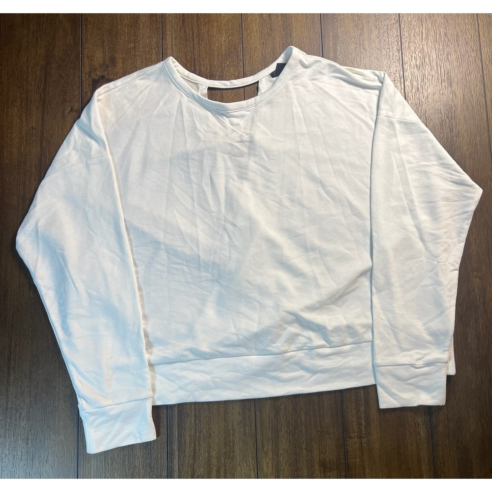 Nike Dri-FIT White Open Back Crossover Wrap Sweatshirt XXL Pullover Activewear
